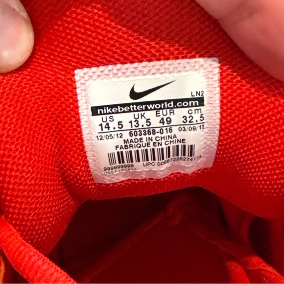 Size 14.5 Nike Zoom Code Elite 3/4 TD Football Cleats Red/Black 603368-016 NEW main image 10